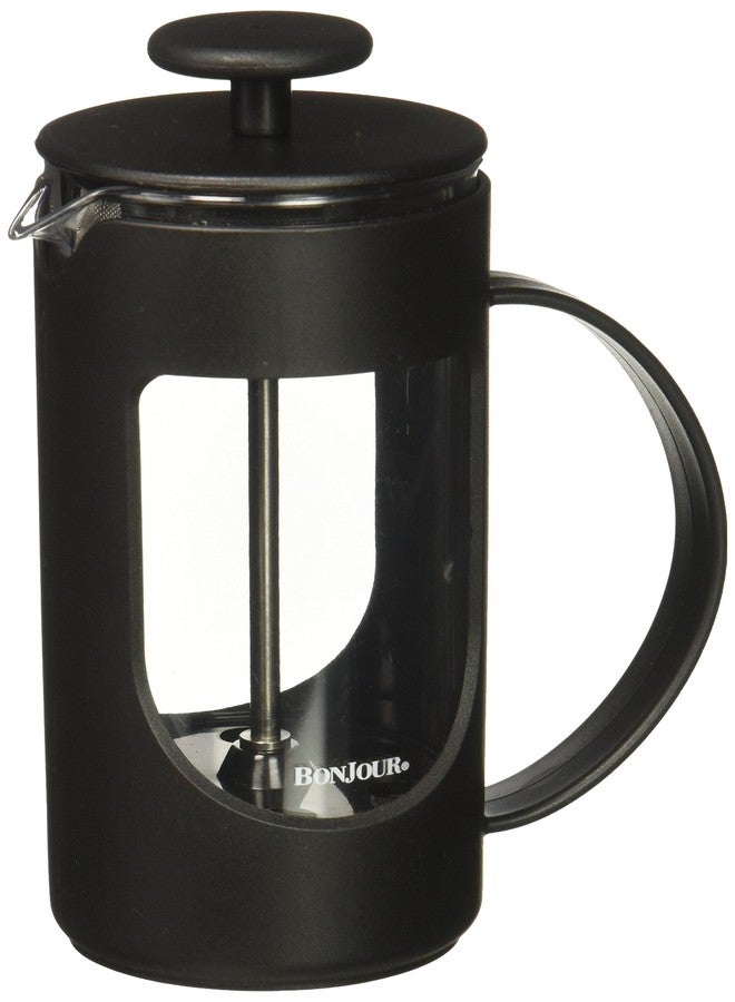 BonJour Coffee Unbreakable Plastic French Press, 12.7-Ounce, Ami-Matin, Black - Image 1