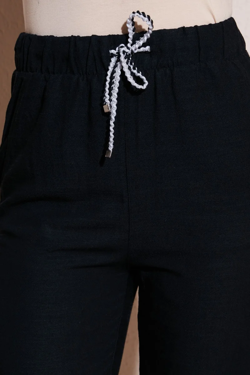 فاشن فريندز Cotton Relaxed Fit Trousers Women's Trousers 24Y0250K1