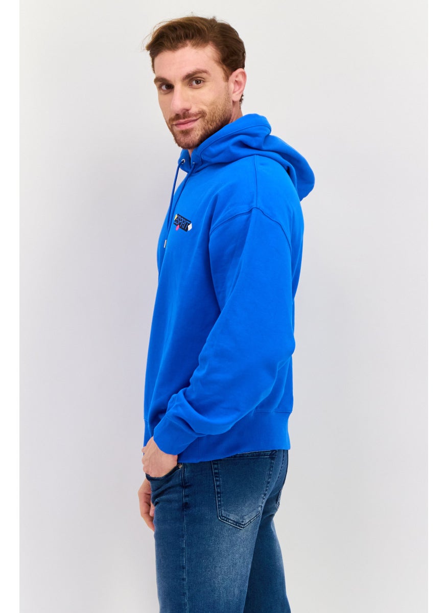 ESPRIT Men Brand Logo Long Sleeves Hoodie, Blue  - Image 2