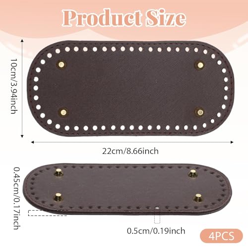 Zbdroxygen 4pcs Bag Base for Bag Making Crochet, Crochet Bag Making Accessories, 22 * 10cm, Leather Base for Crochet Bag, Crochet Bag Base for DIY Bag or Gift - Image 2