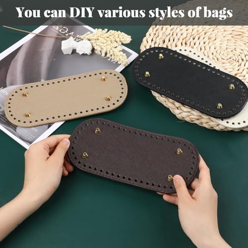 Zbdroxygen 4pcs Bag Base for Bag Making Crochet, Crochet Bag Making Accessories, 22 * 10cm, Leather Base for Crochet Bag, Crochet Bag Base for DIY Bag or Gift - Image 4