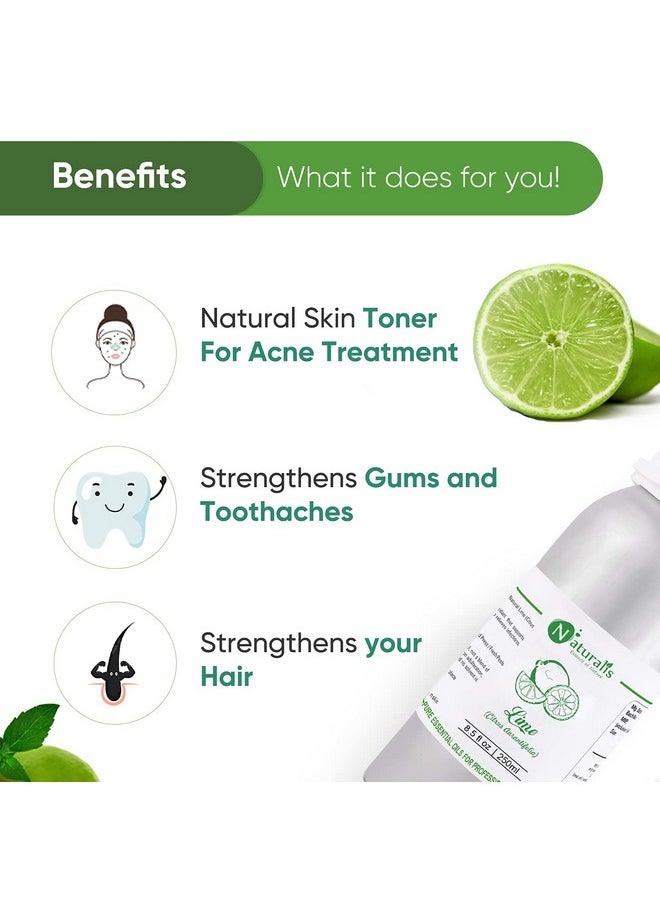 Naturalis Naturalis Essence of Nature Lime essential oil 100% Undiluted Pure and Natural Therapeutic grade for Skin, Hair, Face Care and Aromatherapy - 250ml  - Image 3