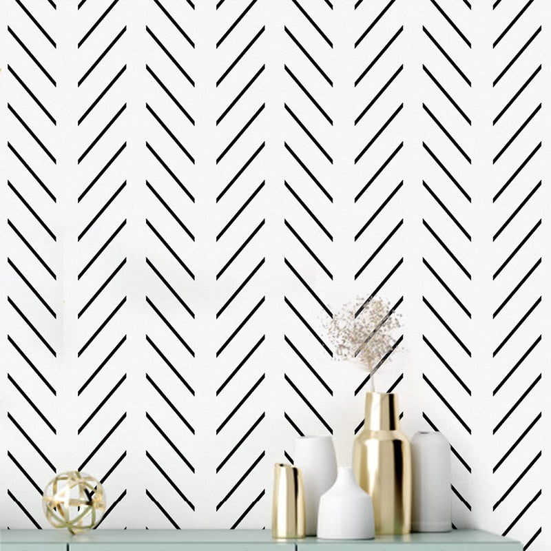 Erfoni Black and White Peel and Stick Wallpaper Modern Herringbone Contact Paper Bathroom 177inch x 1968inch Geometric Removable Wallpaper Peel and Stick Backsplash Self Adhesive Contact Paper