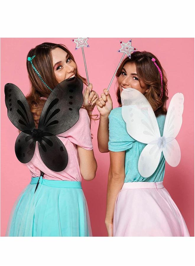 erfly Fairy Wings 2 Pieces Wing Dress Up Costume Accessory for Kids Princess Birthday Party Makeup Play House Show - Image 2