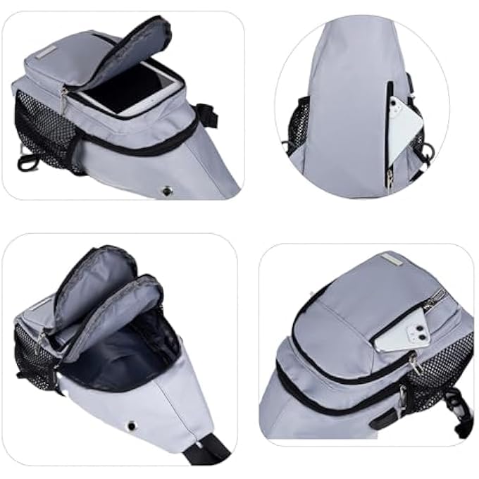 rayihni Waterproof Sling Backpack Crossbody Sling Bag Cross Bag Adjustable Travel Hiking Essentials Casual Daypack Multipurpose Chest Bag Purse for Women Men - Image 3