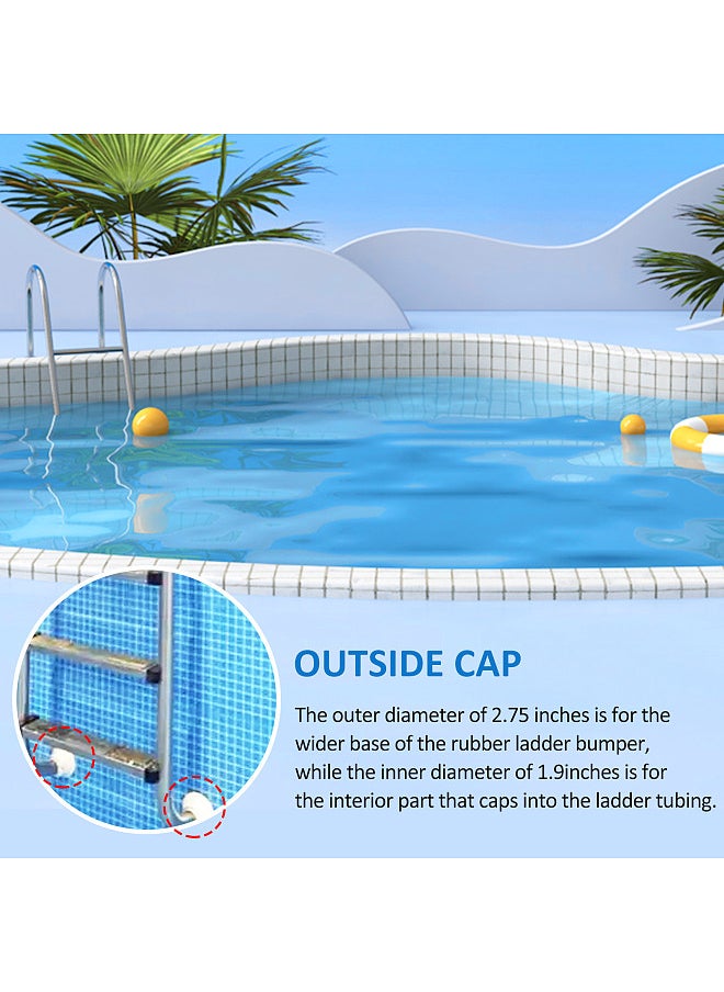 Generic - 2-Pack Outside Pool Ladder Bumpers for Inground Pool ,Pool Ladder Rubber End Caps Fit 1.9'' Standard Swimming Pool Ladder Tubing - Image 1