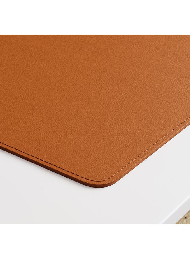Mouse Pad Oversized Computer Desk Mat Office Desktop Keyboard Leather Advanced Sense Desk Mat Tablecloth-Color:50*100cm-Pattern:Marigold Orange + Car Line - Image 1