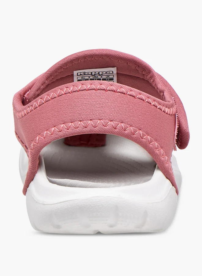 كابا Girls' Logo Print Sandals with Hook and Loop Closure