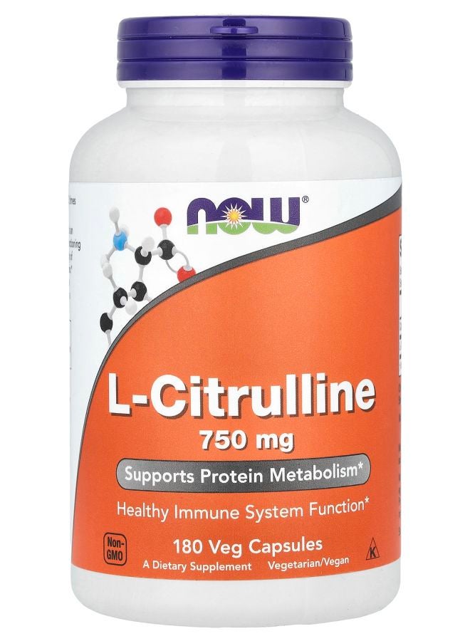 now L-Citrulline 1500 mg 180 Veg Capsules (750 mg per Capsule)