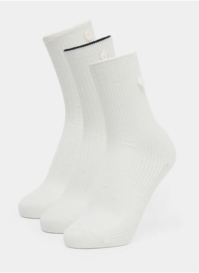 Styli Pack Of 3 - Ribbed Crew Socks