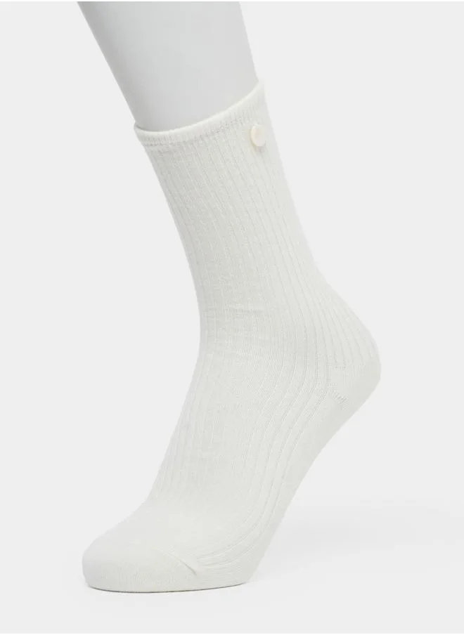 Styli Pack Of 3 - Ribbed Crew Socks