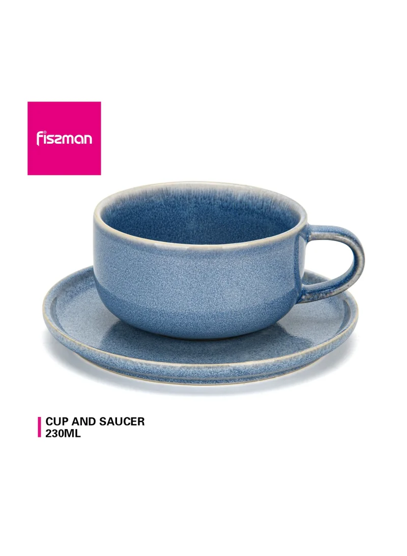 Fissman  Ceramic Tea Set Includes Mug 230 ml Saucer COZY Series 14cm  | Best Price UAE