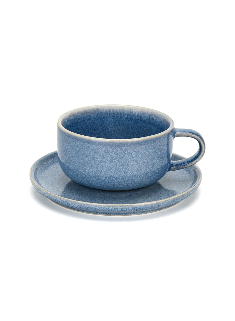 Fissman Ceramic Tea Set Includes Mug 230 ml Saucer COZY Series 14cm