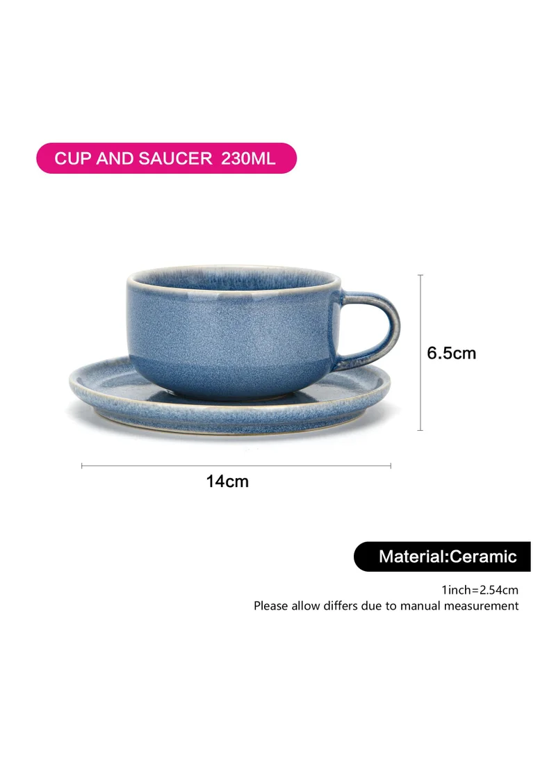 Fissman  Ceramic Tea Set Includes Mug 230 ml Saucer COZY Series 14cm  | Best Price UAE