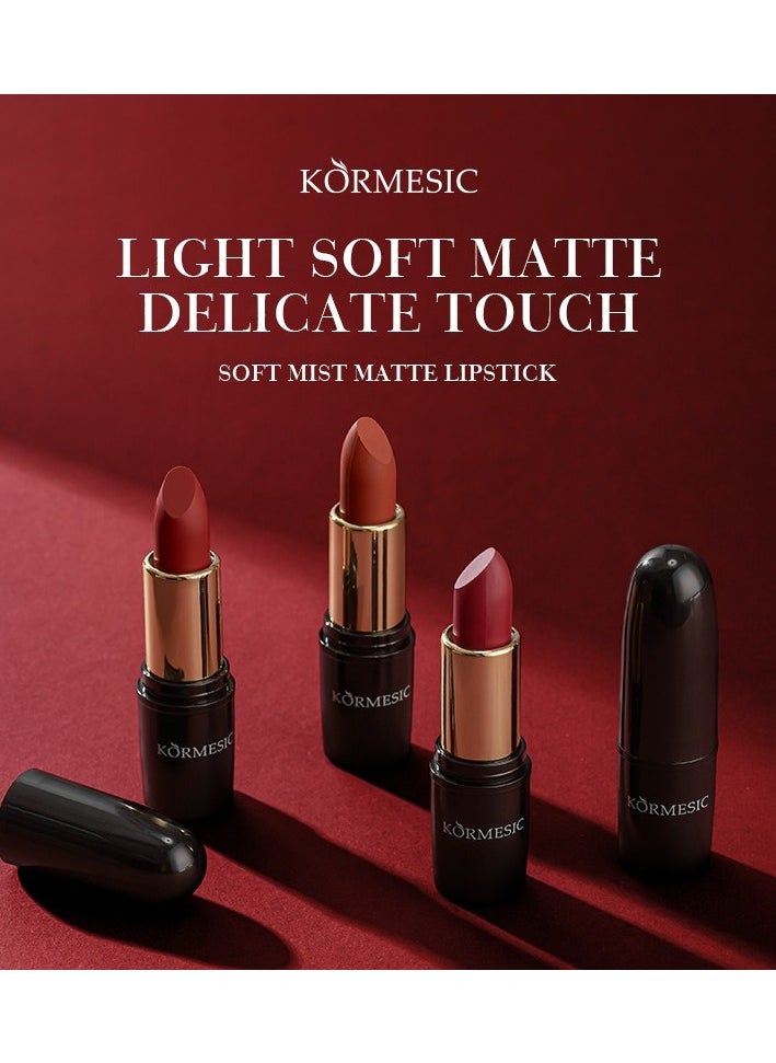 Kormesic 4 Matte Lipstick Set - Rose, Mulberry, Sweet Pumpkin, Cinnamon Oolong 3.8g Each  - Image 1