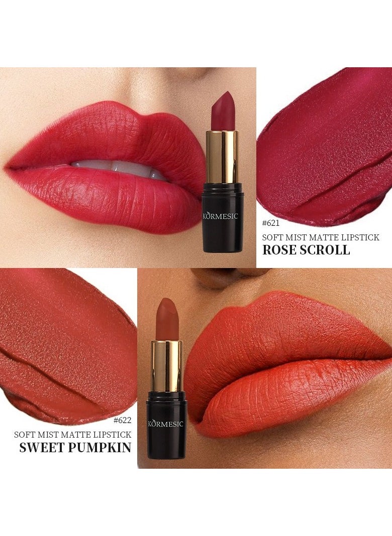 Kormesic 4 Matte Lipstick Set - Rose, Mulberry, Sweet Pumpkin, Cinnamon Oolong 3.8g Each  - Image 4
