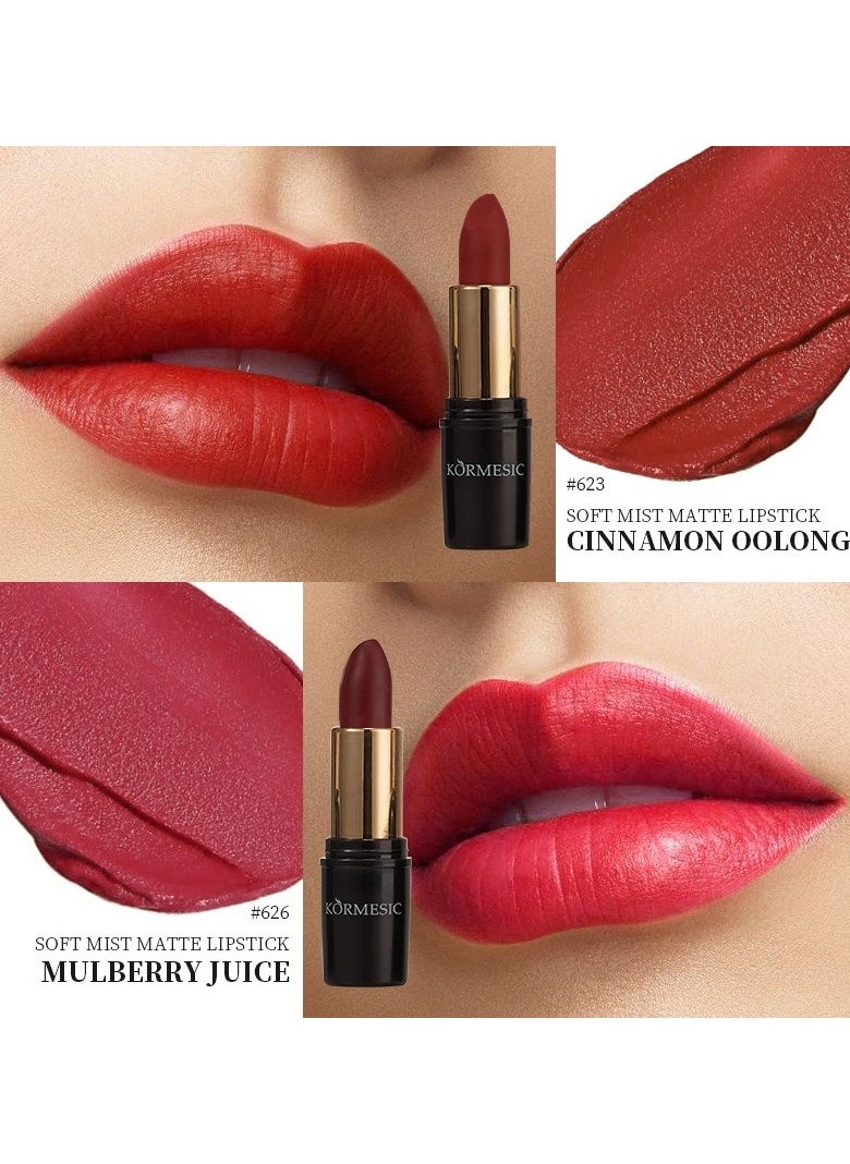 Kormesic 4 Matte Lipstick Set - Rose, Mulberry, Sweet Pumpkin, Cinnamon Oolong 3.8g Each  - Image 5