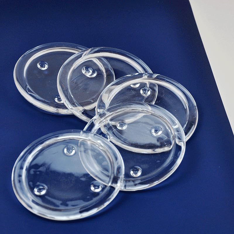 DDRAUY 12 Pack Clear Transparent Candle Plate, Round Glass Candle Holder, Candle Holders for Pillar Glass 3" - Image 5