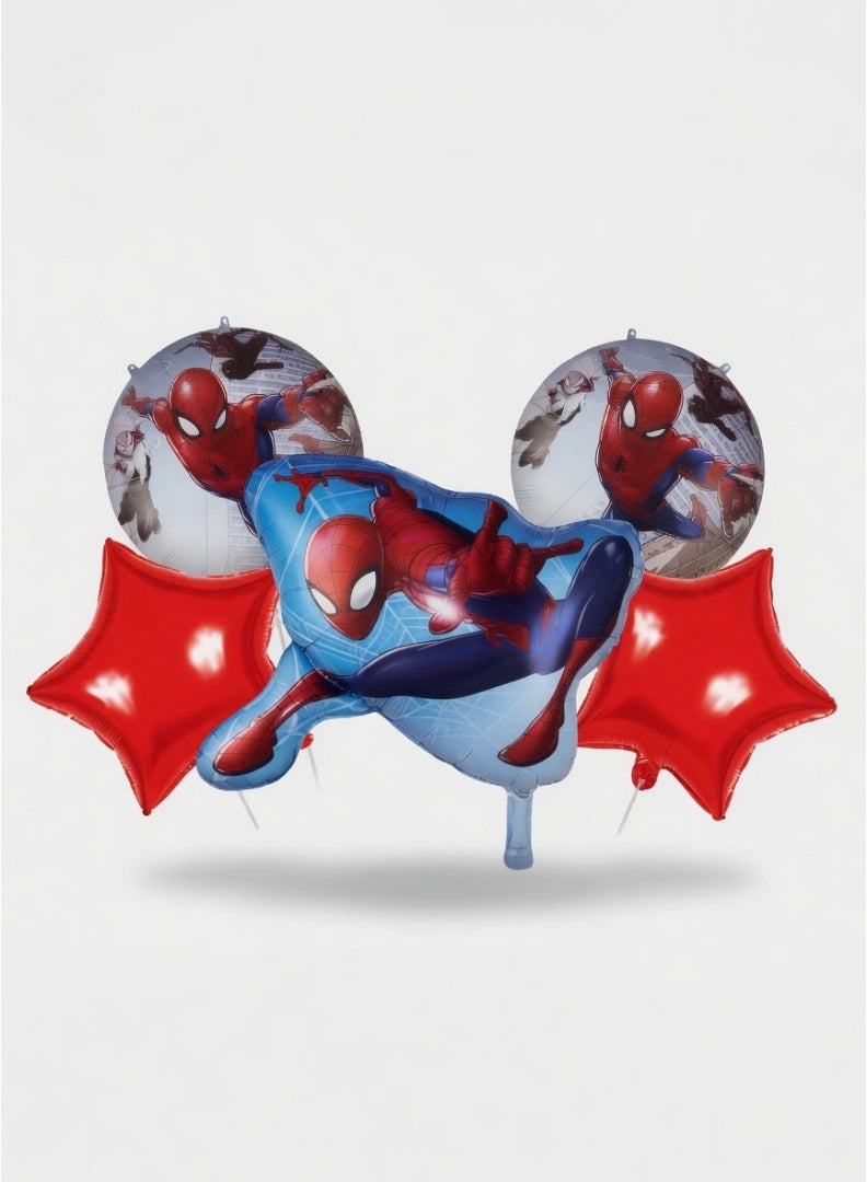 spider sense طقم بالونات بتصميم سبايدر مع بالونات نجمة وشخصيات 5 قطع - Image 1