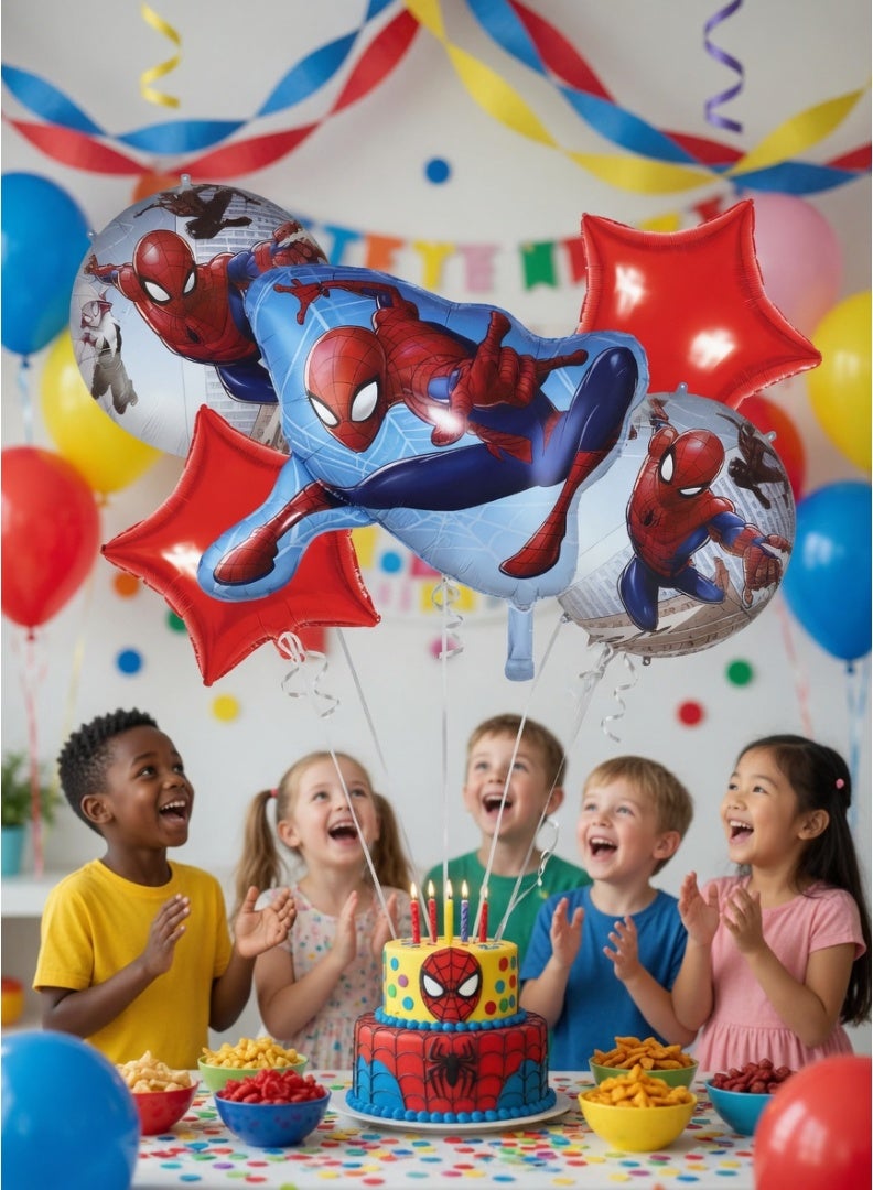 spider sense طقم بالونات بتصميم سبايدر مع بالونات نجمة وشخصيات 5 قطع - Image 2