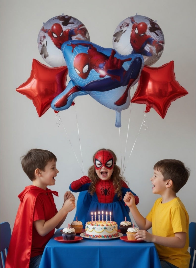spider sense طقم بالونات بتصميم سبايدر مع بالونات نجمة وشخصيات 5 قطع - Image 3