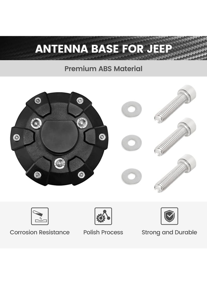 SYOSI Antenna Base Cover for Jeep 2007-2022 Wrangler JK JKU JL JLU Gladiator JT, Steel ABS Antenna Mount Car Aerial Bottom Cover Trim - Image 4
