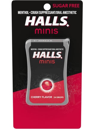 Halls HALLS Minis Cherry Flavor Sugar Free Cough Drops, 24 Drops 