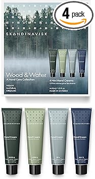 Skandinavisk Wood Water Giftset of 4 Mini Handcreams SKOG Forest FJORD Y Island and HAV Sea Vegan Formula 30 ml x 4 - Image 1