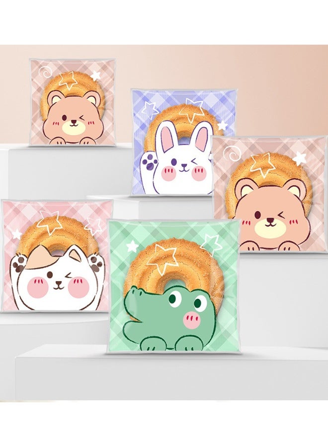 روعة 100 قطعة أكياس ملفات تعريف الارتباط لطيفة ذاتية الختم ، أكياس وجبات خفيفة ذاتية اللصق مقاس 7 × 7 سم ، أكياس هدايا من السيلوفان المسطحة لحفلات الأطفال ، أكياس حلوى الزفاف ، أكياس الحلوى ، أكياس التخزين ، أكياس تغليف وتخزين المواد الغذائية الشفافة ، (متعددة الأنماط ، صديقة للبيئة) - Image 5