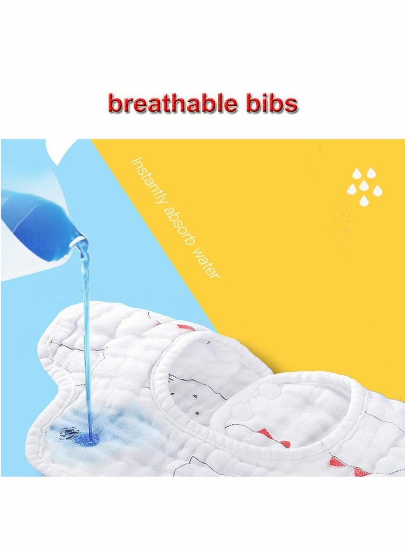 6 Pack Baby Muslin Bandana Bibs for Newborns and Infants Ideal for Teething and Drooling - Image 5