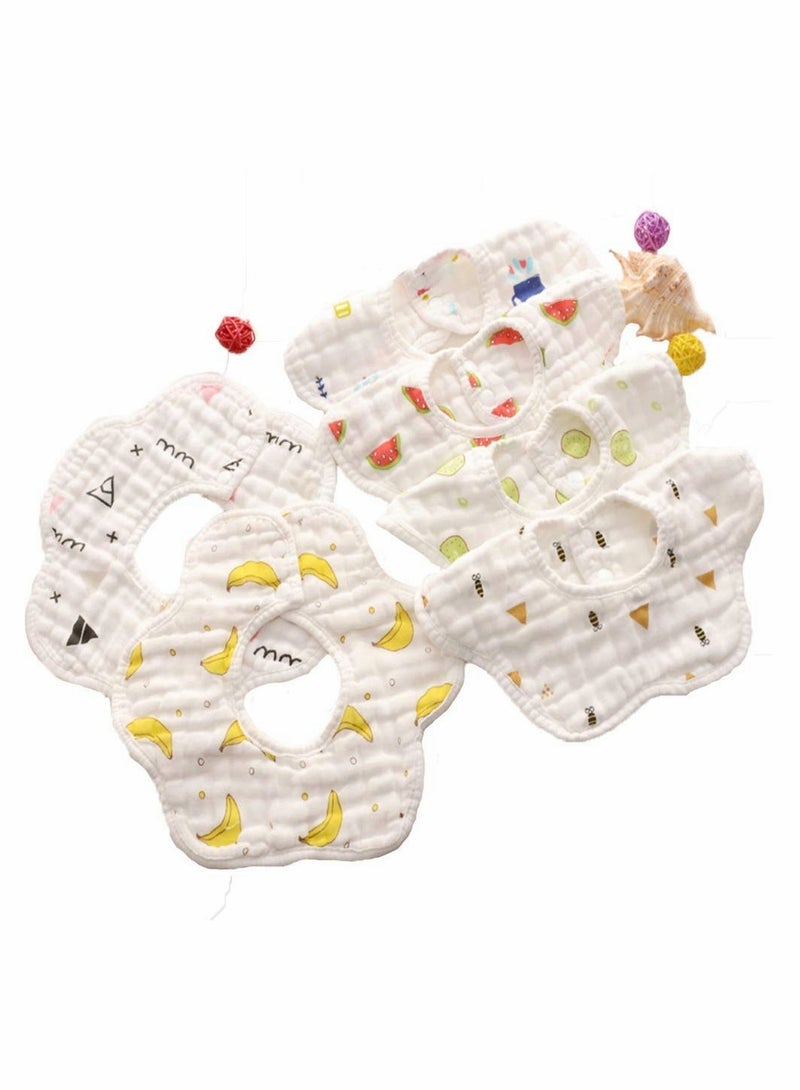 6 Pack Baby Muslin Bandana Bibs for Newborns and Infants Ideal for Teething and Drooling - Image 2