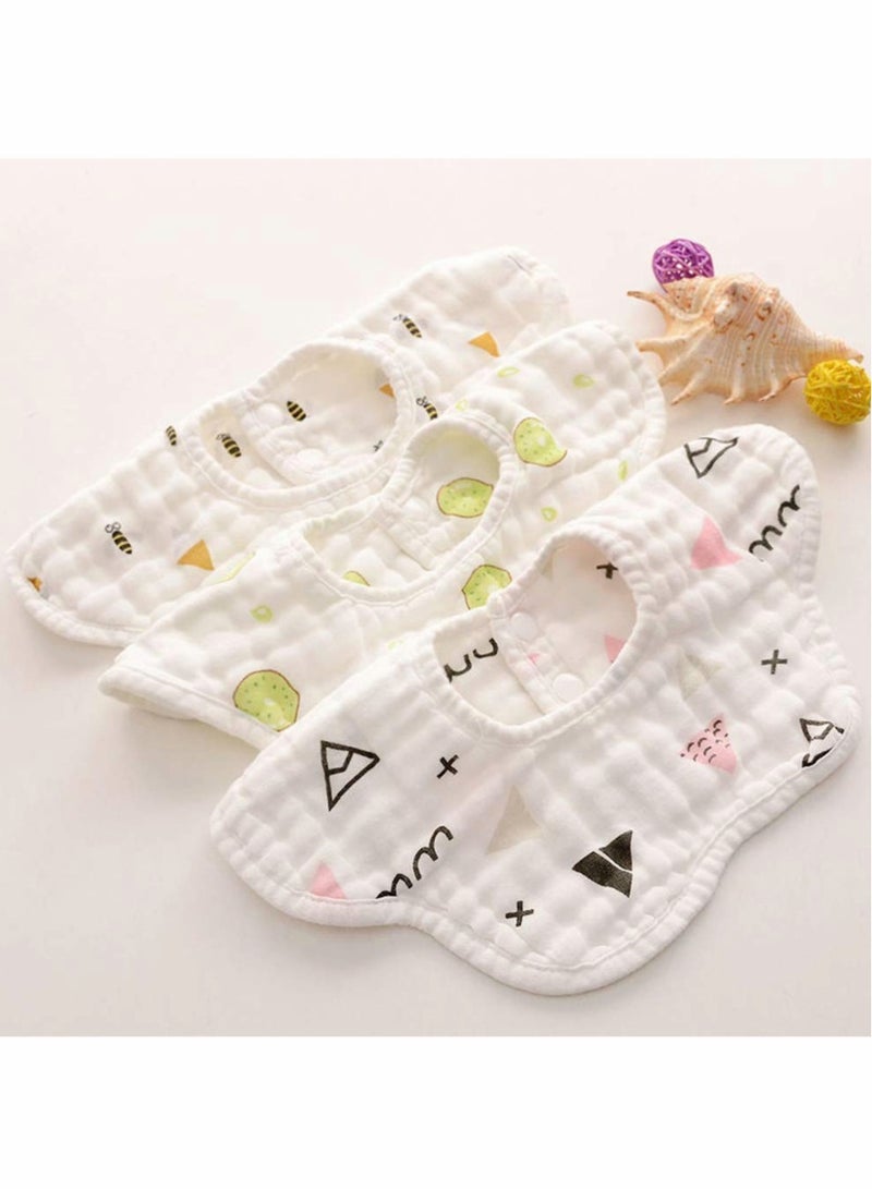 6 Pack Baby Muslin Bandana Bibs for Newborns and Infants Ideal for Teething and Drooling - Image 3