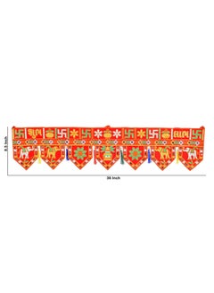 Pride Store Pride Store Handmade Shee Ganesha with Leaf Diwali Decoration Ganesha Bandarwal Hanging Door askhok Patti Design toran bandarwal 92 cm Length Bandarwal Toran Article C  - Image 3