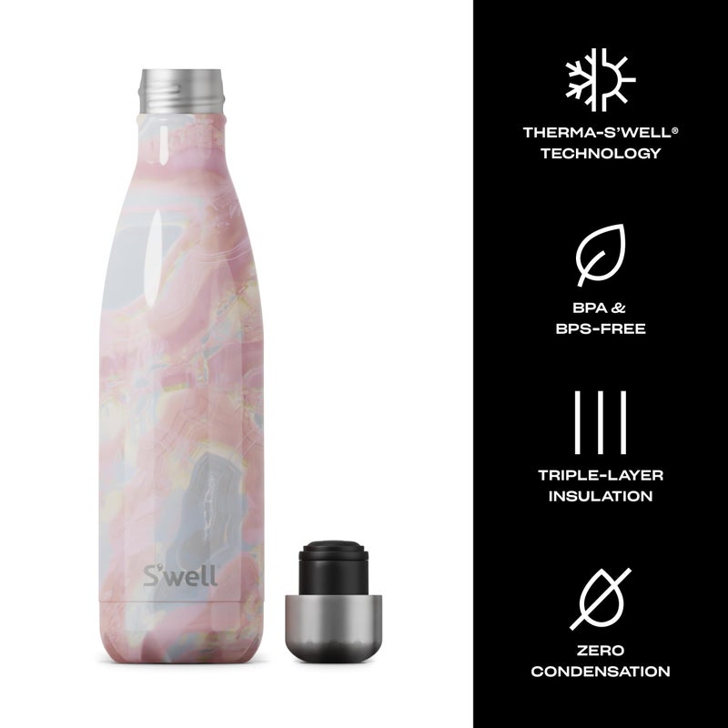 S'well S'well Stainless Steel Water Bottle  17oz  Geode Rose  Triple Layered Vacuum Insulated Containers Keeps Drinks Cold for 36 Hours and Hot for 18  BPA Free  Perfect for On the Go  - Image 3