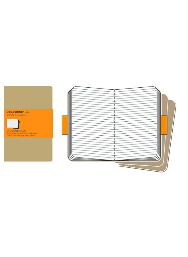 MOLESKINE Cahier Journal Pocket Size Ruled Pages Kraft Brown Cover 64 Pages - Image 2