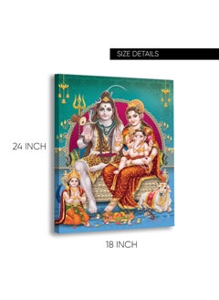 Paper Plane Design PAPER PLANE DESIGN Devotional Painting Framed Wallart For Living Room Wall Decoration Mandir Wall Background Wallpaper Hotel Office Wall 18 inch x 24 inch Canvas Wooden Frame (SHIV PARIVAR)  - Image 5