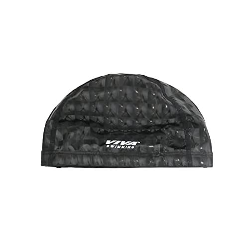 Viva PU 3D Swimming Cap for Boys and Girls (Black) - Image 1