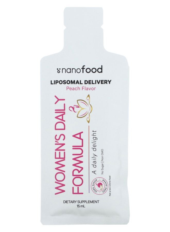 Codeage Nanofood Women's Daily Formula Liposomal Delivery Essential Vitamins + Omega-3 Peach 30 Pouches 0.5 fl oz (15 ml) Each - Image 2
