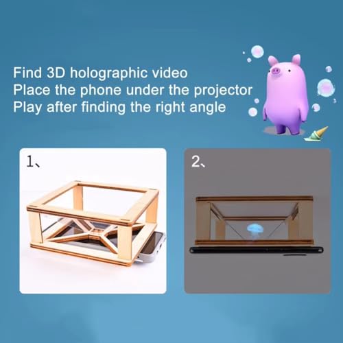 REES52 DIY 3D Holographic Display Mobile Phones Projection Pyramid Hologram Projection Kit for Smartphone Hatsune MV Play Projector - Image 4