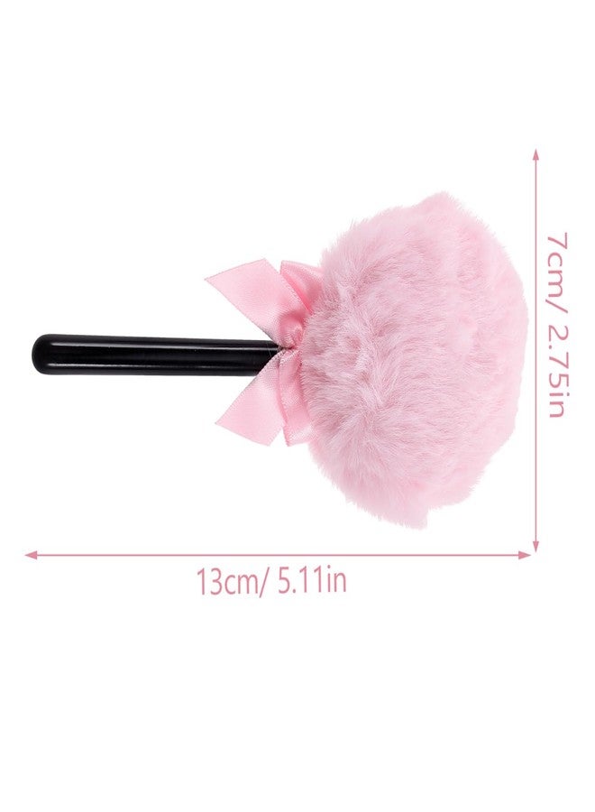 KALLORY 2pcs Lollipop Powder Puff Under Eyes Fluffy Loose Body Puffs Cosmetic Makeup Handle Tools and Large Face for Girls Mineral Soft Round Women Shape Cotton Corners - Image 2