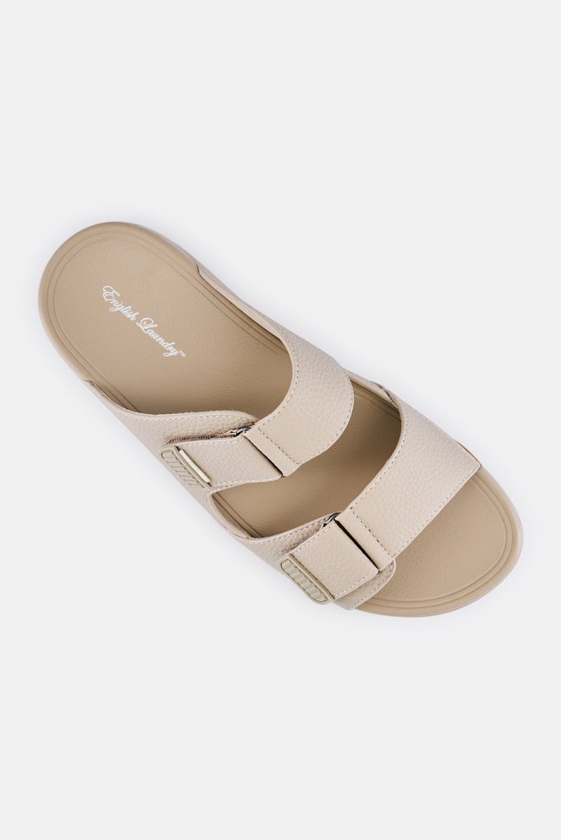 English Laundry Men Slip On Arabic Sandals, Beige - Image 4