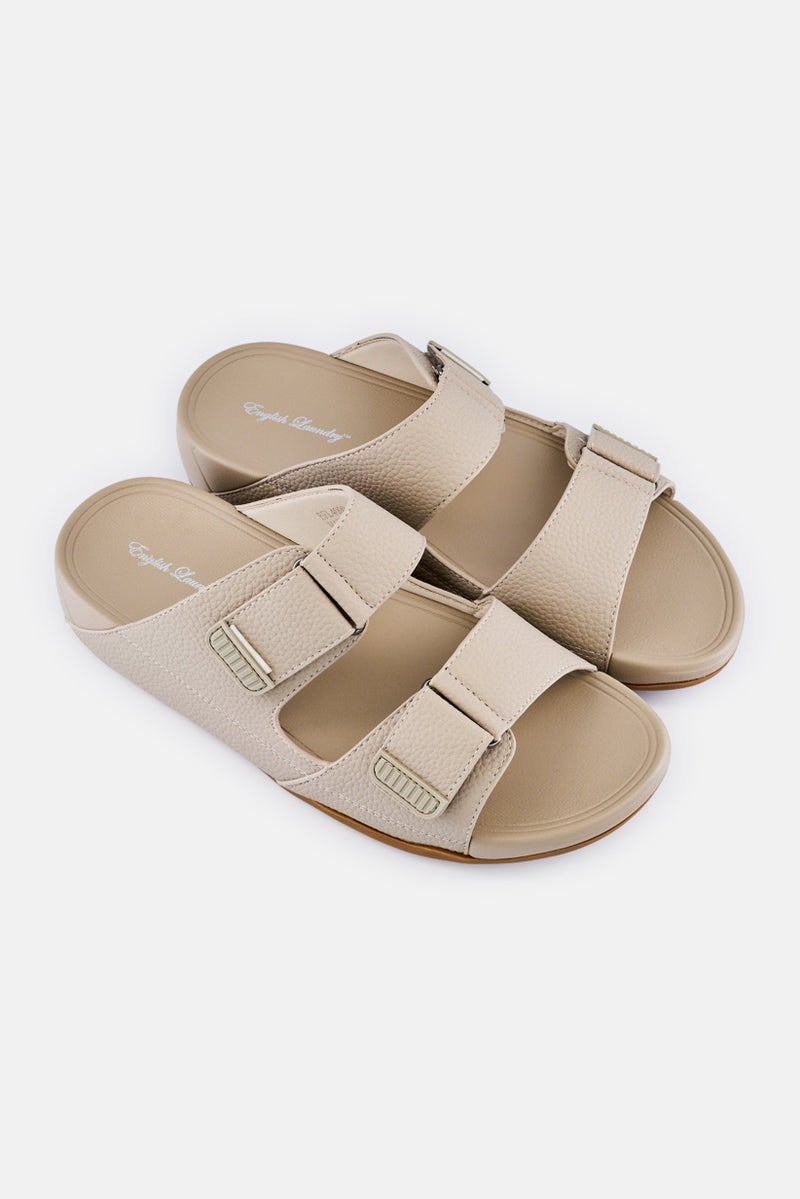 English Laundry Men Slip On Arabic Sandals, Beige - Image 2