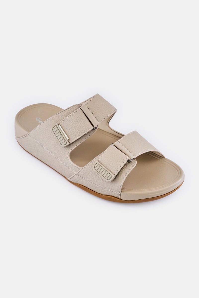 English Laundry Men Slip On Arabic Sandals, Beige - Image 1