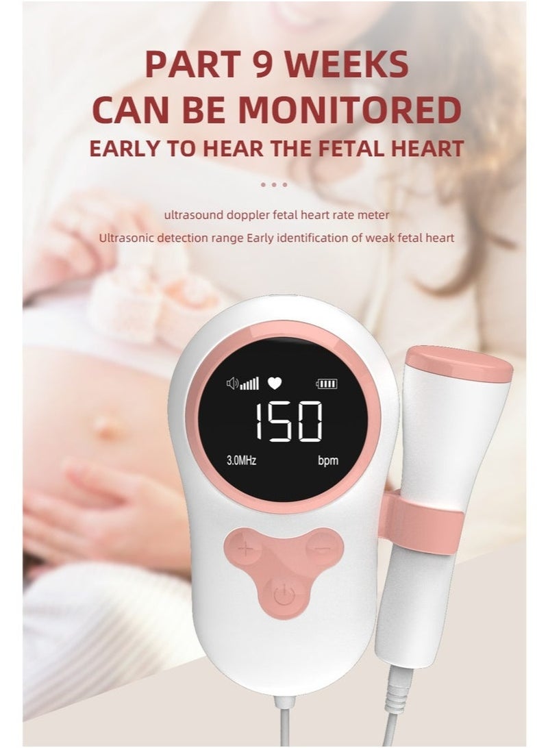 Urit Ultrasound Doppler Fetal Heart Rate Monitor, Zero Radiation Prenatal Monitoring Devices with LCD Screen, Portable Baby Heartbeat Monitor for New Moms for Home Use - Image 3