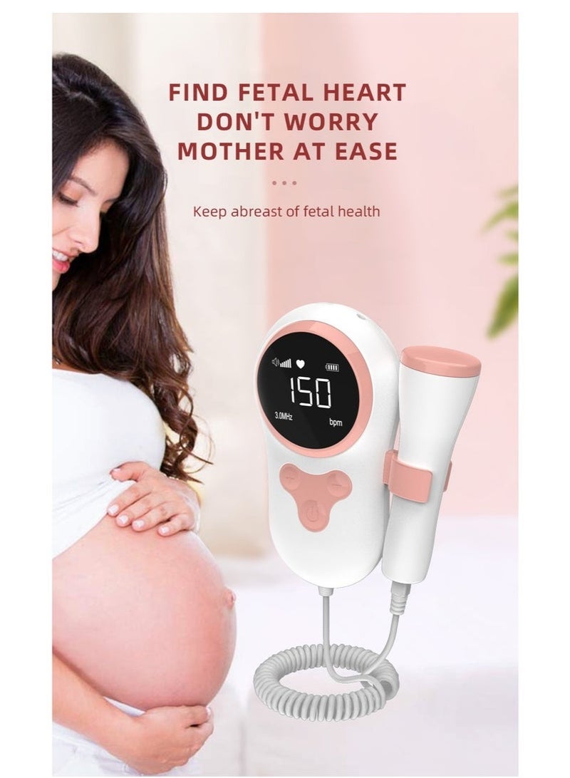 Urit Ultrasound Doppler Fetal Heart Rate Monitor, Zero Radiation Prenatal Monitoring Devices with LCD Screen, Portable Baby Heartbeat Monitor for New Moms for Home Use - Image 5