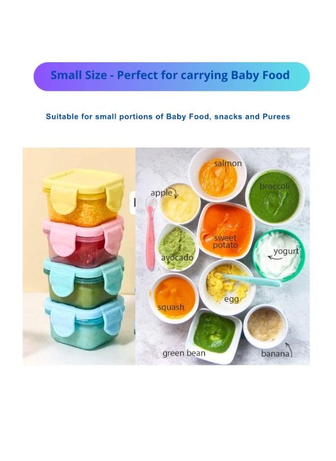 VIO - 6 PCS Plastic Reusable Mini Food Storage Containers with Lids Mini Fresh Keeping Box for Nuts Seeds Dry Fruit Snacks Pickle Dips Salad Dressing Yogurt Baby Food Purees for Baby Kids Adult School Office 60 ML Capacity Multicolor - Image 1