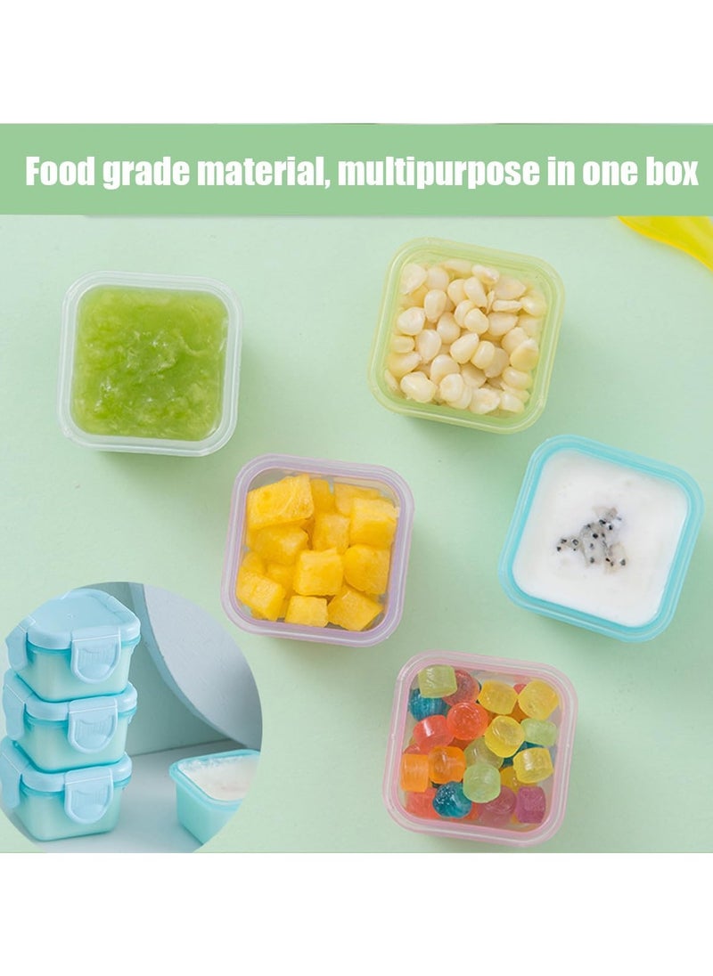 VIO 6 Piece Plastic Reusable Small Food Storage Containers with Lids for Salad Dressing Container Mini Freshkeeping Box for Adults Kids 60 ML Capacity Multicolor  - Image 3