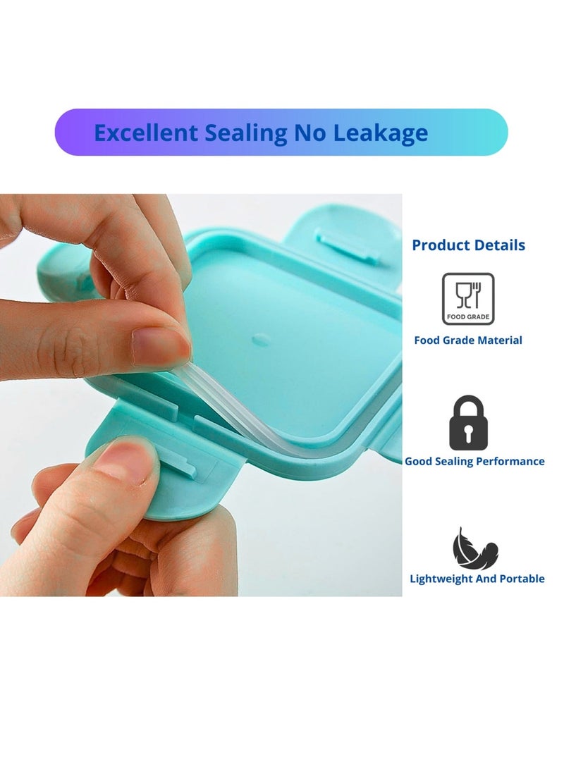 VIO 6 PCS Plastic Reusable Mini Food Storage Containers with Lids Mini Fresh Keeping Box for Nuts Seeds Dry Fruit Snacks Pickle Dips Salad Dressing Yogurt Baby Food Purees for Baby Kids Adult School Office 60 ML Capacity Assorted Round or Square Multicolor - Image 4