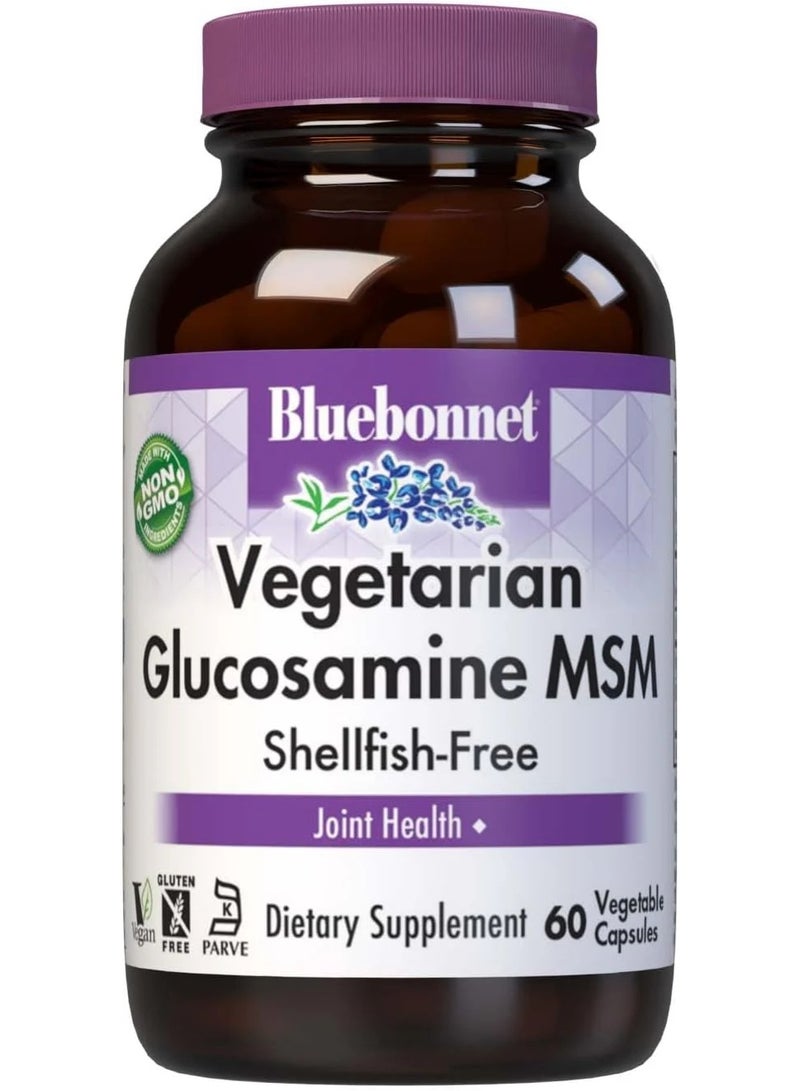 Bluebonnet Vegetarian Glucosamine + MSM – 1500 mg Glucosamine, 1000 mg MSM, Vegan Joint Support - Image 1