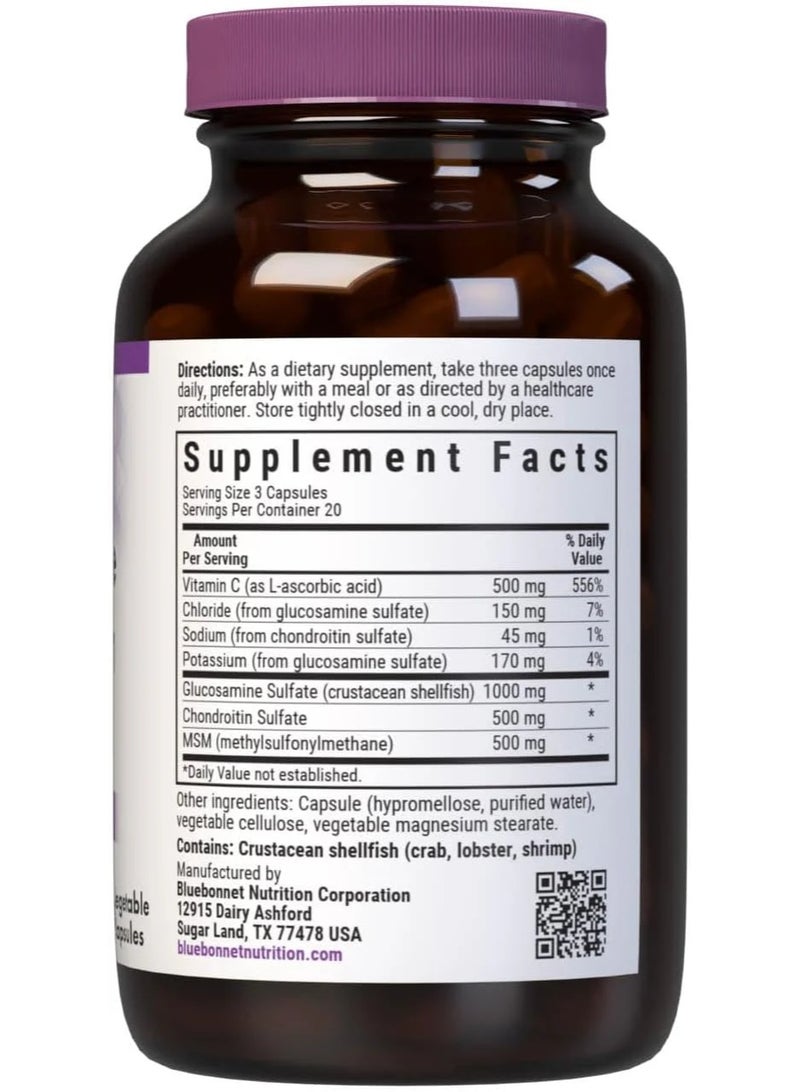 Bluebonnet Vegetarian Glucosamine + MSM – 1500 mg Glucosamine, 1000 mg MSM, Vegan Joint Support - Image 2